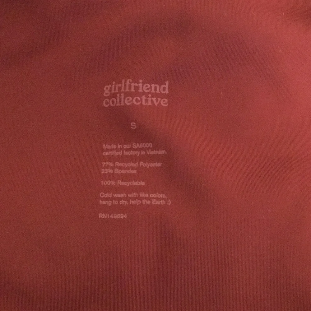 Girlfriend Collective rust  work out top. - Picture 5 of 5